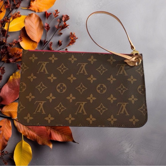 Louis Vuitton Authentic Brown Monogram Neverful Pouch Wristlet - Picture 3 of 14
